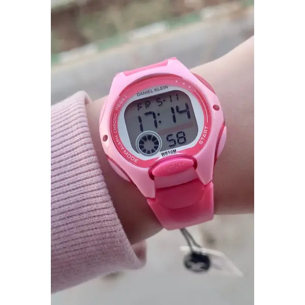Pembe Renk Işıklı 5 ATM Çocuk Kol Saati