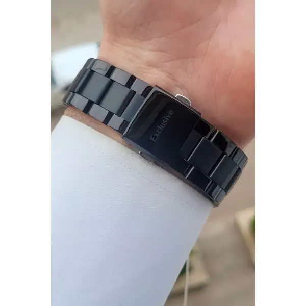 Kasası Rose Kordonu Siyah 44 Mm Fonksiyonlu Erkek Kol Saati