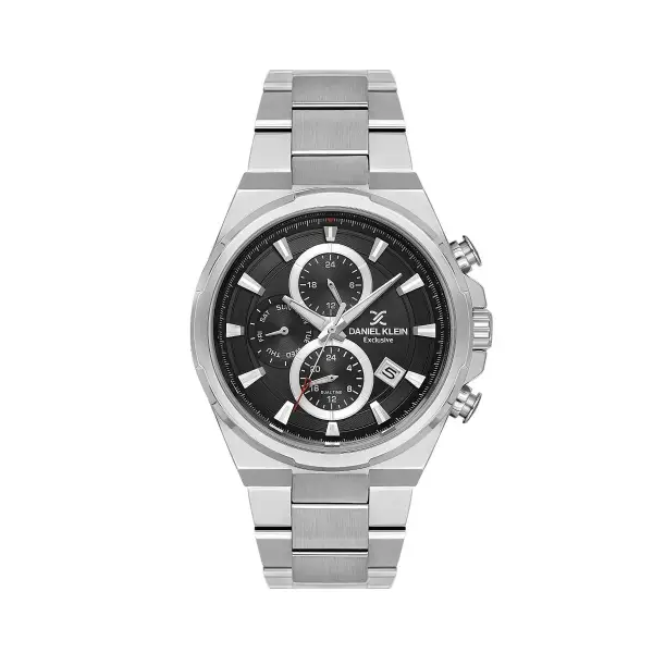 Kadranı Siyah Kordonu Gümüş Renk Göstergeleri Aktif Erkek Kol Saati