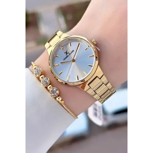 Gold Renk Kadın Kol Saati Bileklik