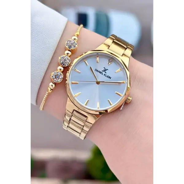 Gold Renk Kadın Kol Saati Bileklik