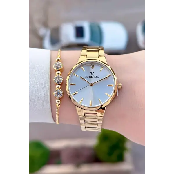 Gold Renk Kadın Kol Saati Bileklik