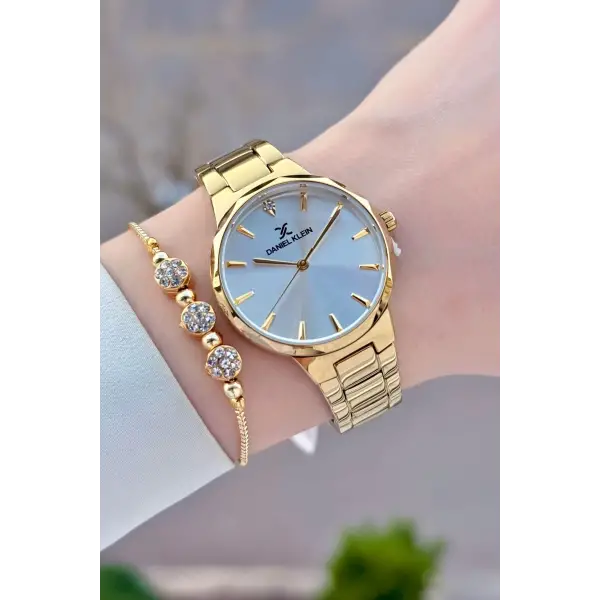 Gold Renk Kadın Kol Saati Bileklik