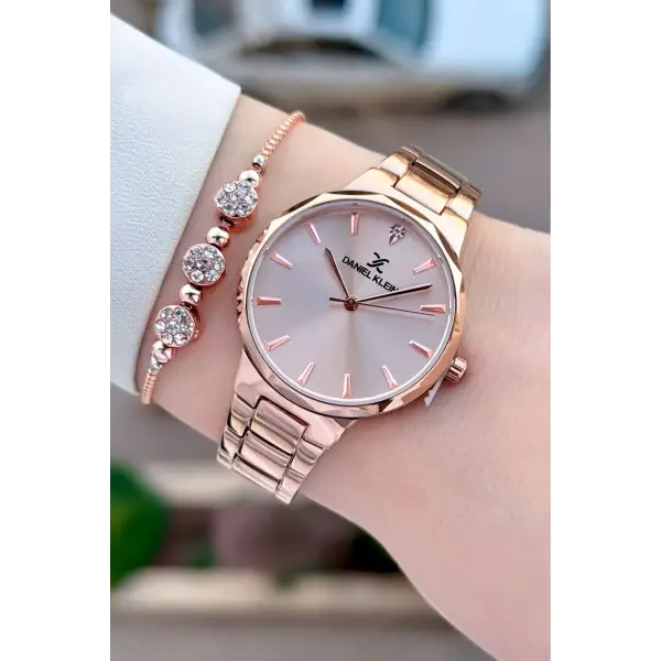 Rose Renk Kadın Kol Saati Bileklik