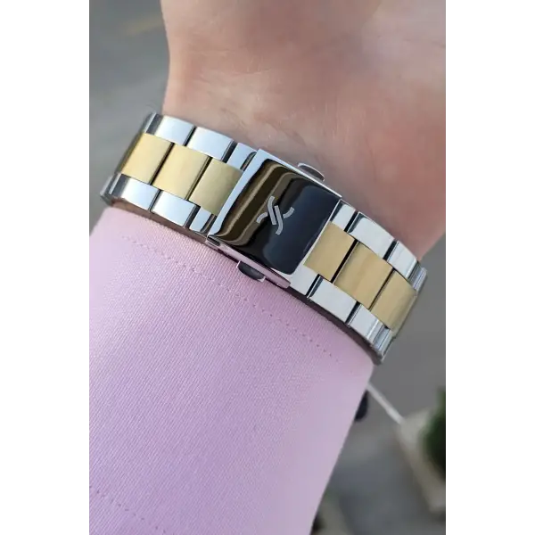 Kadranı Yeşil Kordonu Gold Gümüş Renk Takvimli 44 Mm Erkek Kol Saati