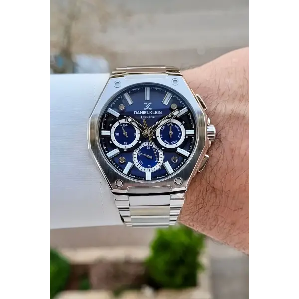 Kadranı Lacivert Kordonu Gümüş Renk Hediye Paketli Iç Göstergeleri Aktif Erkek Kol Saati