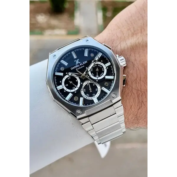 Kadranı Siyah Kordonu Gümüş Renk Hediye Paketli Iç Göstergeleri Aktif Erkek Kol Saati