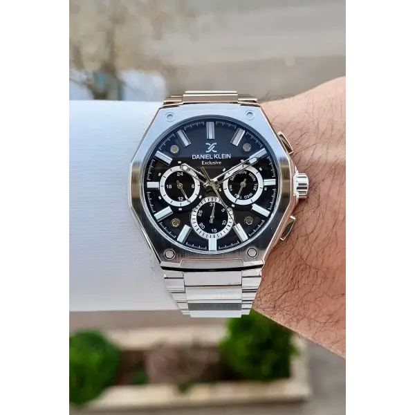 Kadranı Siyah Kordonu Gümüş Renk Hediye Paketli Iç Göstergeleri Aktif Erkek Kol Saati