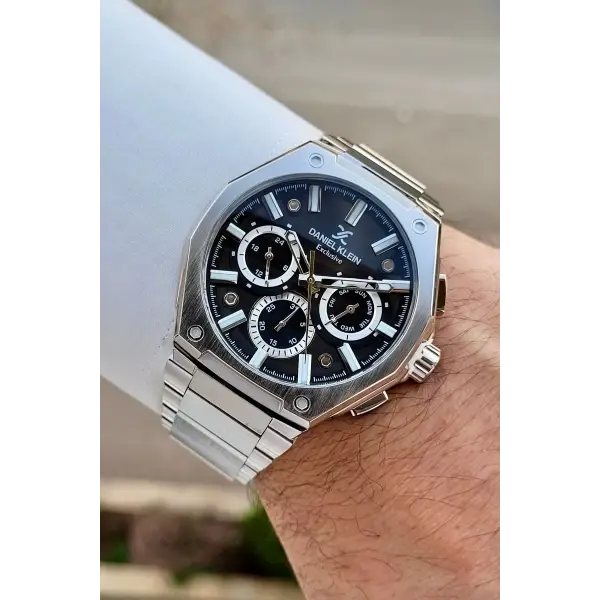 Kadranı Siyah Kordonu Gümüş Renk Hediye Paketli Iç Göstergeleri Aktif Erkek Kol Saati