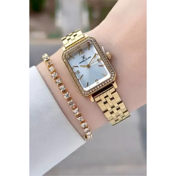 Gold Renk Kadın Kol Saati Ve Bileklik