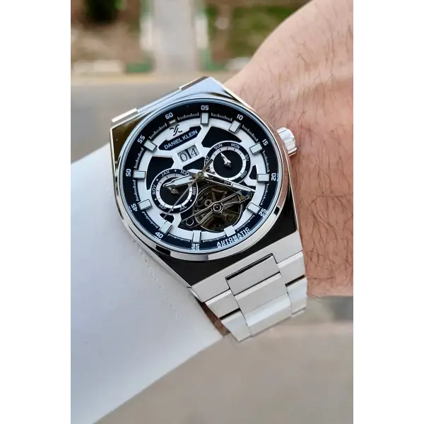 Gümüş Renk Göstergeleri Aktif Otomatik Erkek Kol Saati