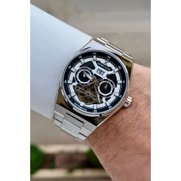 Gümüş Renk Göstergeleri Aktif Otomatik Erkek Kol Saati