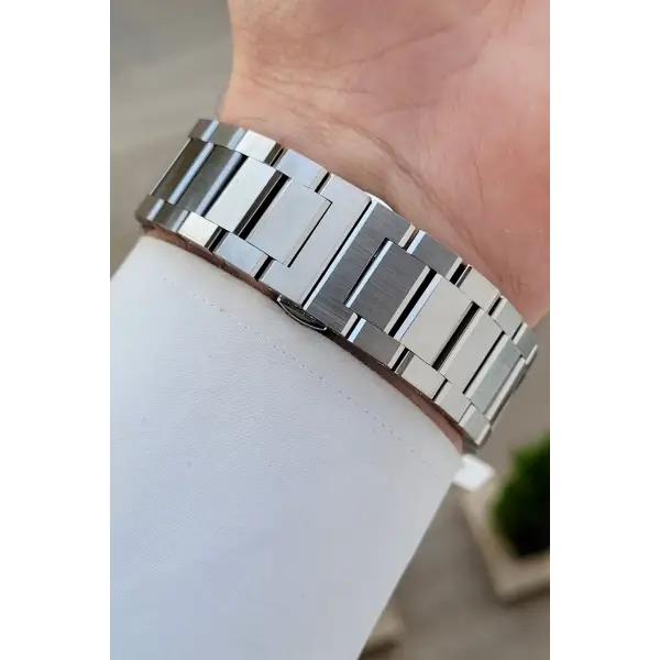 Gümüş Renk Göstergeleri Aktif Otomatik Erkek Kol Saati