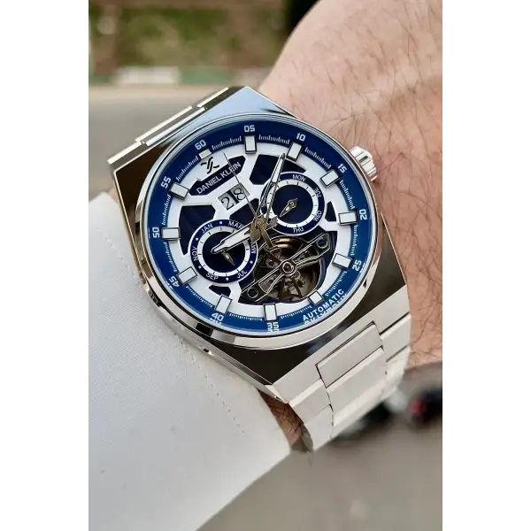 Kadranı Lacivert Kordonu Gümüş Renk Göstergeleri Aktif Otomatik Erkek Kol Saati