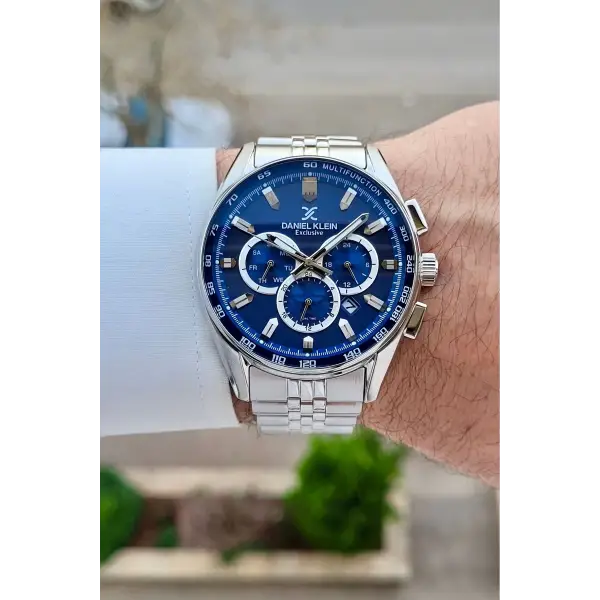 Kadranı Lacivert Kordonu Gümüş Renk Göstergeleri Aktif Erkek Kol Saati