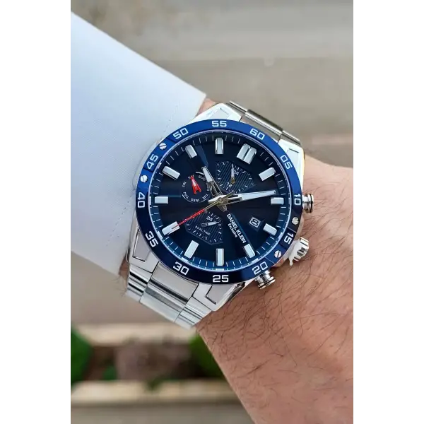 Kadranı Lacivert Kordonu Gümüş Renk Göstergeleri Aktif Erkek Kol Saati