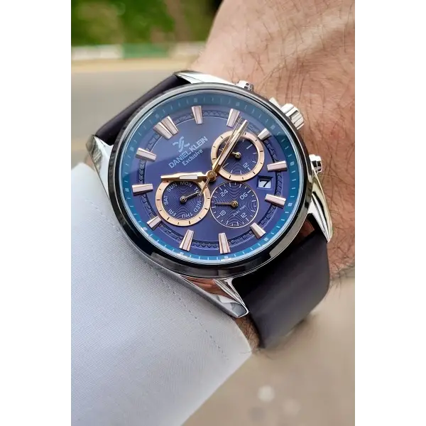 Kasası Gümüş Kadranı Lacivert Renk Iç Göstergeleri Aktif Erkek Kol Saati