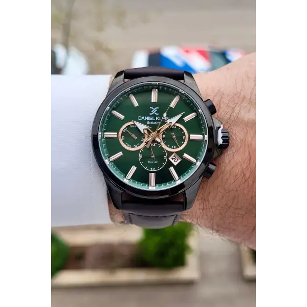 Kadranı Yeşil Kordonu Kahverengi Renk Iç Göstergeleri Aktif Erkek Kol Saati