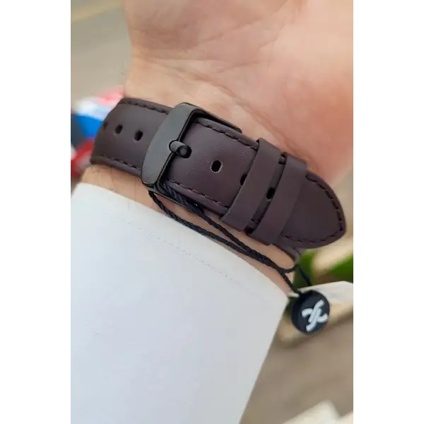 Kadranı Yeşil Kordonu Kahverengi Renk Iç Göstergeleri Aktif Erkek Kol Saati