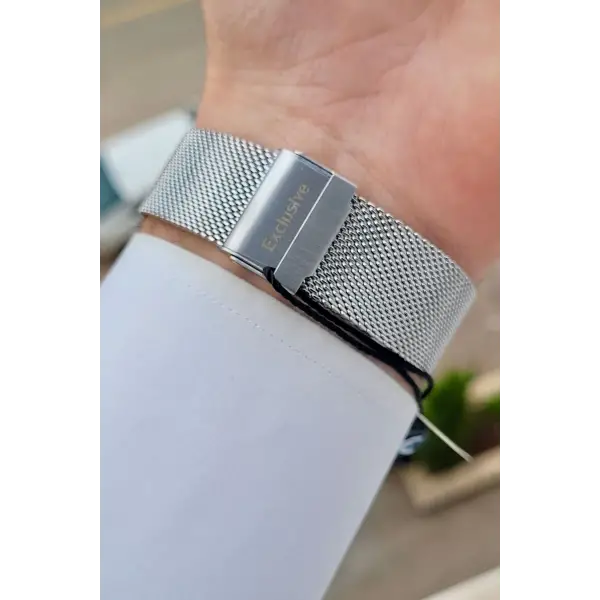 Kadranı Yeşil Kordonu Gümüş Renk 44 mm Erkek Kol Saati