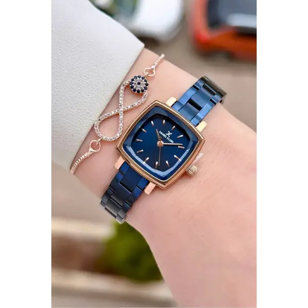 Rose Lacivert Renk Kadın Kol Saati Ve Bileklik