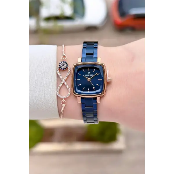 Rose Lacivert Renk Kadın Kol Saati Ve Bileklik