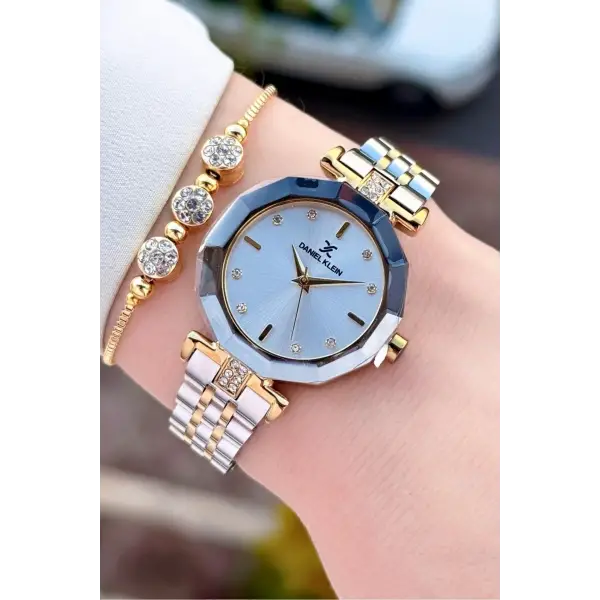 Gold Gümüş Renk 30 Mm Kadın Kol Saati Ve Bileklik