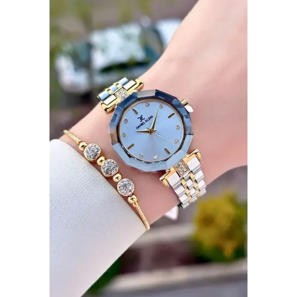 Gold Gümüş Renk 30 Mm Kadın Kol Saati Ve Bileklik