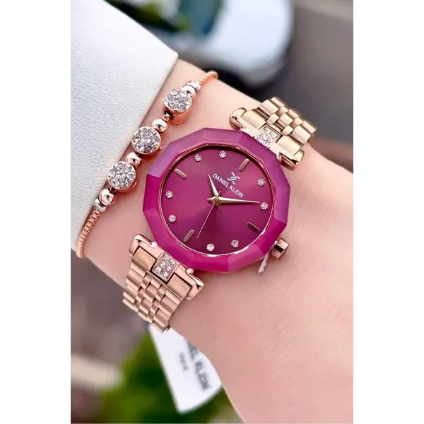 Bordo Rose Renk 30 Mm Kadın Kol Saati Ve Bileklik