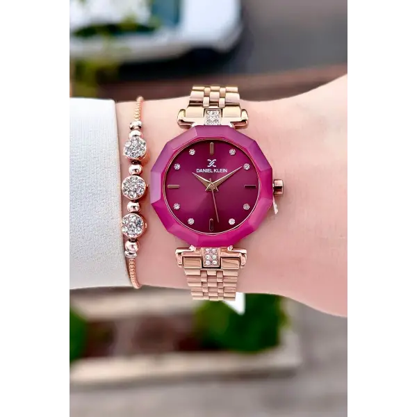 Bordo Rose Renk 30 Mm Kadın Kol Saati Ve Bileklik