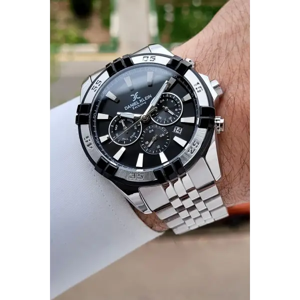 Daniel Klein DKISTE1774 Kadranı Siyah Kordonu Gümüş Renk 44 Mm Iç Göstergeleri Aktif Erkek Kol Saati
