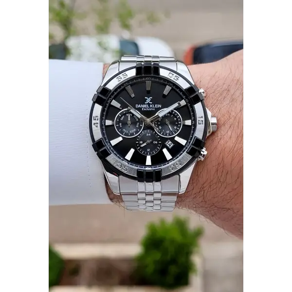 Daniel Klein DKISTE1774 Kadranı Siyah Kordonu Gümüş Renk 44 Mm Iç Göstergeleri Aktif Erkek Kol Saati