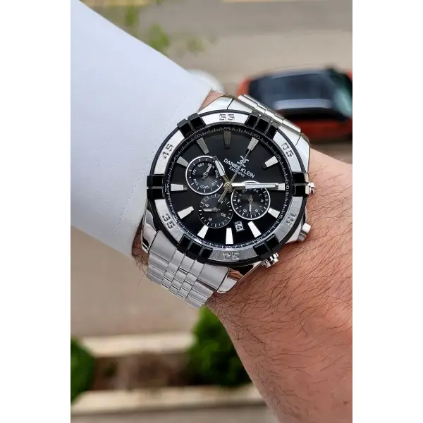Daniel Klein DKISTE1774 Kadranı Siyah Kordonu Gümüş Renk 44 Mm Iç Göstergeleri Aktif Erkek Kol Saati