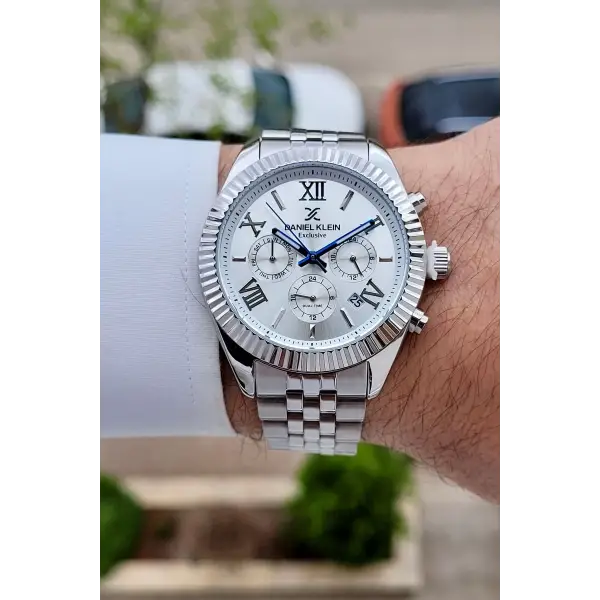 Gümüş Renk 42 Mm Iç Göstergeleri Aktif Erkek Kol Saati