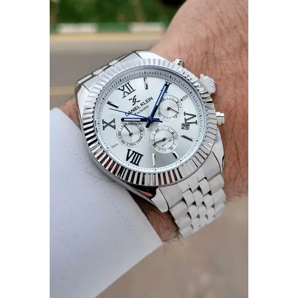 Gümüş Renk 42 Mm Iç Göstergeleri Aktif Erkek Kol Saati