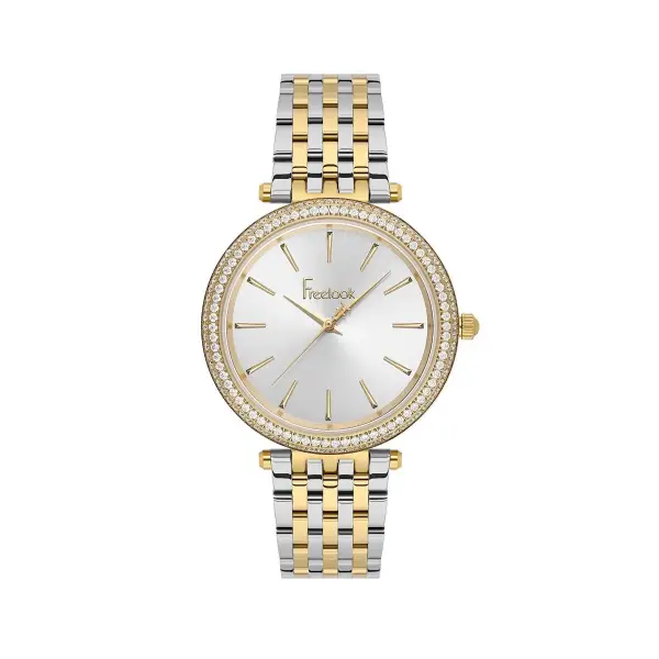 Gold Gümüş Renk 38 mm Kadın Kol Saati ve Bileklik