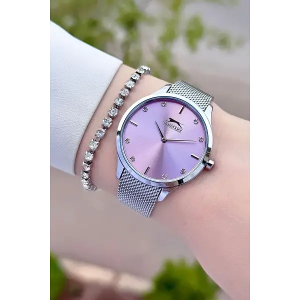 Kadranı Pembe Kordonu Gümüş Renk Hediye Paketli Kadın Kol Saati Ve Bileklik