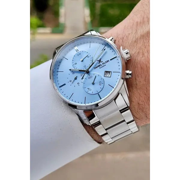 Kadranı Mavi Kordonu Gümüş Renk 42 Mm Erkek Kol Saati