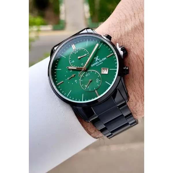 Kadranı Yeşil Kordonu Siyah Renk 42 Mm Erkek Kol Saati