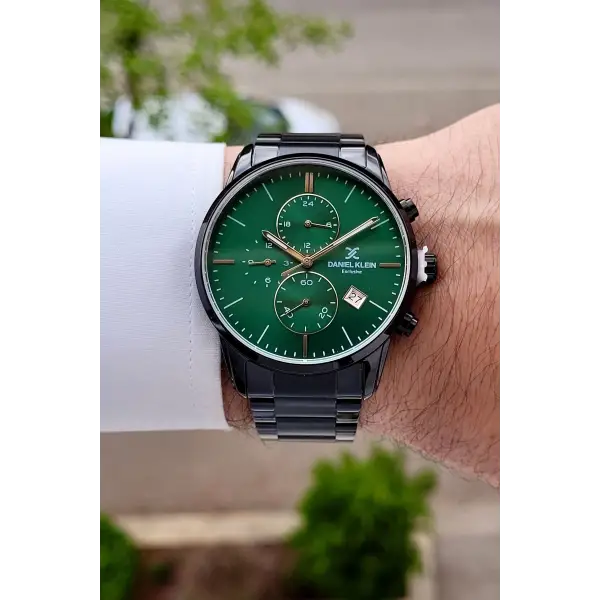 Kadranı Yeşil Kordonu Siyah Renk 42 Mm Erkek Kol Saati