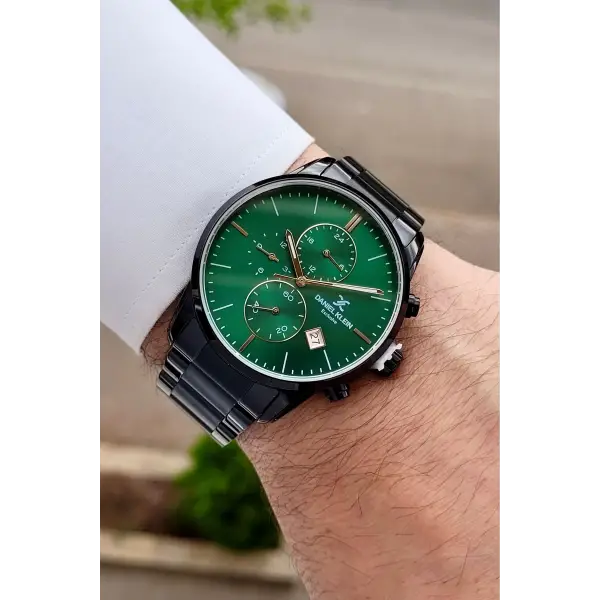 Kadranı Yeşil Kordonu Siyah Renk 42 Mm Erkek Kol Saati