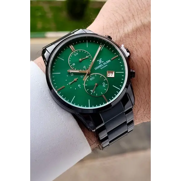 Kadranı Yeşil Kordonu Siyah Renk 42 Mm Erkek Kol Saati