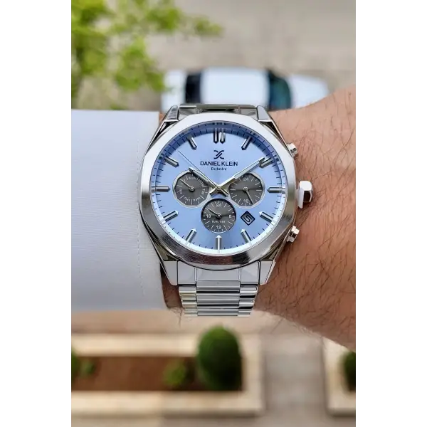 Kadranı Mavi Kordonu Gümüş Renk Iç Göstergeleri Aktif Erkek Kol Saati