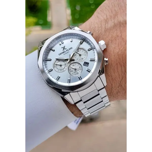 Gümüş Renk Iç Göstergeleri Aktif Erkek Kol Saati