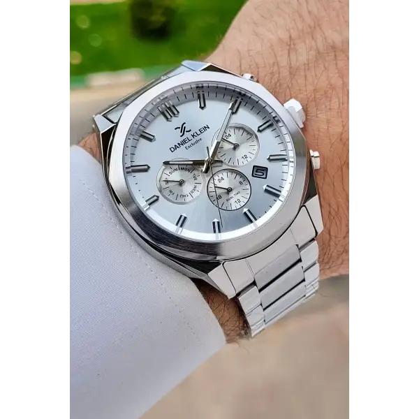 Gümüş Renk Iç Göstergeleri Aktif Erkek Kol Saati