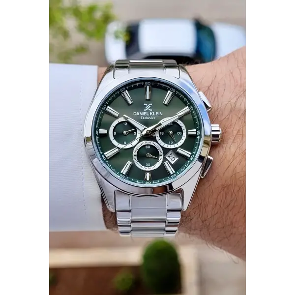 Kadranı Yeşil Kordonu Gümüş Renk Iç Göstergeleri Aktif Erkek Kol Saati