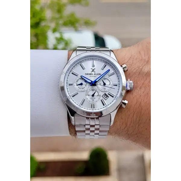 Gümüş Renk Iç Göstergeleri Aktif Erkek Kol Saati