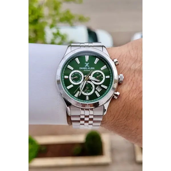 Kadranı Yeşil Kordonu Gümüş Renk Iç Göstergeleri Aktif Erkek Kol Saati