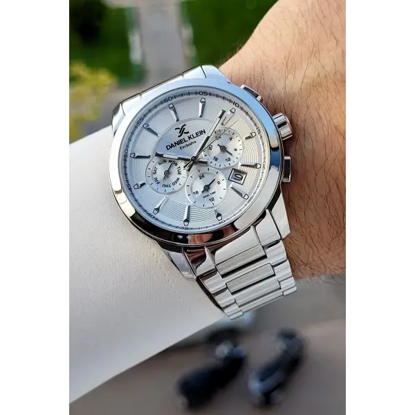 Gümüş Renk İç Göstergeleri Aktif Erkek Kol Saati