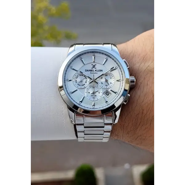 Gümüş Renk İç Göstergeleri Aktif Erkek Kol Saati